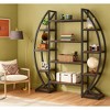 Gulches Industrial Bookshelf, Oval Triple Wide Etagere Bookcase Display Shelves for Living Room - 4 of 4