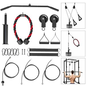 Soozier Weight Pulley System, Cable Pulley System with Universal Loading Pin for LAT Pull Down, Biceps Curl Workout, Red - 1 of 4