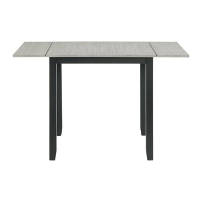 Gray and Black Drop Leaf Dining Table Set with Upholstered Chairs