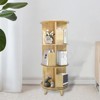 Slickblue 360° Rotating Pine Wood Bookshelf, Round 1/3/4 Tier Freestanding Shelf for Books, Toys, and Decor - 3 of 4