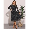 INSPIRE CHIC Women's Floral Mock Neck Long Sleeve Elastic Waist Flowy Midi Dress - 4 of 4