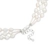 Ross-Simons 4-8mm Cultured Pearl 3-Strand Necklace With 22x30mm White Shell Beads and 1.40 ct. t.w. Rose Quartz Beads in Sterling Silver Size 17.75 - 2 of 3