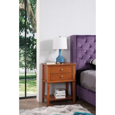 NicBex Nightstand with 2 Drawers and Bottom Shelf Modern Bedside Table Bedroom Furniture for Bedroom, Living Room