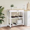 vidaXL Kitchen Trolley MONZA 33.1 in.x15.7 in.x35.4 in. Solid Wood Pine - 3 of 4
