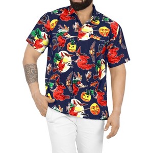 HAPPY BAY Men's Halloween Costumes Hawaiian Short Sleeve Button Down Shirt Mens Summer Shirt Casual Beach Holiday Shirts for Men Funny - 1 of 4