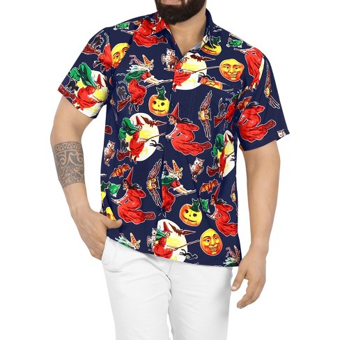 Happy Bay Men's Halloween Costumes Hawaiian Shirt Short Sleeve Button ...