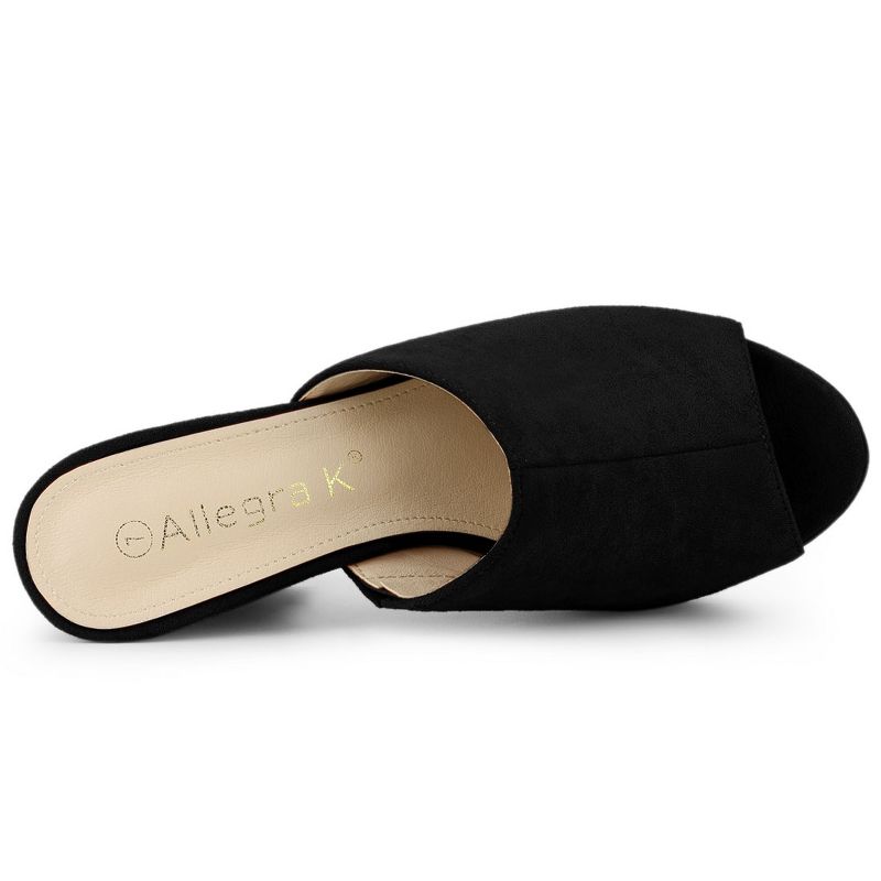 Allegra K Women's Open Toe Platform Chunky Heel Slides Sandals, 5 of 8