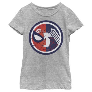 Girl's Marvel Spider-Man Venom Split Circle T-Shirt - 1 of 4