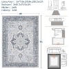 Acekool Washable Area Rug, Non-Slip Vintage Floral Carpet, Retro Machine Washable Floor Mat for Living Room, Bedroom, Entryway - 2 of 4