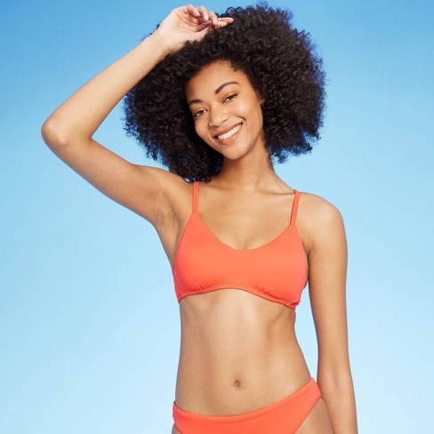 Women's V-neck Scoop Bralette Bikini Top - Shade & Shore™ Orange S : Target