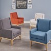GDFStudio Glasgow Modern Fabric Upholstered Club Chair with Rubberwood Leg - 3 of 4