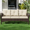 UPTIOT 3-person Patio Rattan Sofa With Wide Armrests - 4 of 4