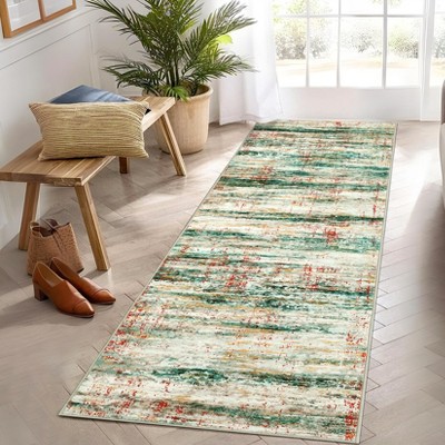 coucheta Washable Area Rug for Living Room, Multi-size Modern Abstract Soft Stain-Resistant Non Slip Low-Pile Folding Carpet, for Bedroom, Dining