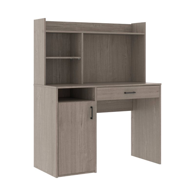 BeginningsDesk with Hutch Silver Sycamore - Sauder: Home Office Furniture, Adjustable Shelves, Laminated Finish, 1 of 7