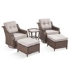 Gymojoy Outdoor Swivel Chairs with Side Table Glider Chair with Cushion - 2 of 4