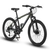 VisioGear 24 Inch Mountain Bike for Boys Girls, 21 Speed Mountain Bicycle, Black & Green, 66"*24.8"*35.8" - 2 of 4