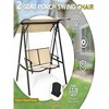 60"2 Person Patio Swing with Weather Resistant Glider and Adjustable Canopy - 3 of 4