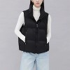 Womens Lightweight Puffer Vest Casual Sleeveless Turtleneck Warm Winter Jacket Vest with Pocket - 2 of 4