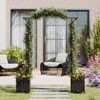 Costway 82”L x 99”H Garden Arch Trellis with 2 Self-watering Planter Boxes for Party Yard Black/Gray - 4 of 4