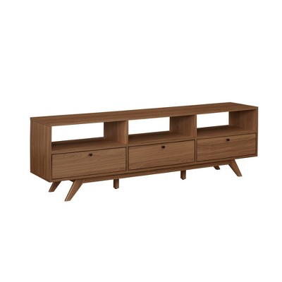Chic Crate-Modern Scandi 3-Door Low-Profile TV Stand – 80in TV | Mocha