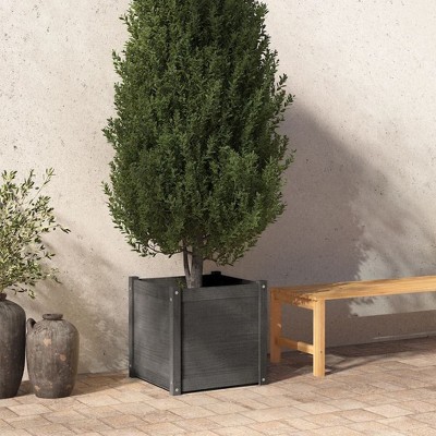 vidaXL Garden Planter Gray 19.7"x19.7"x19.7" Solid Wood Pine