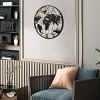 36"H Roman Numeral Black Clock,Silent World Map Clock With Gold Pointers,Metal Wall Clock Contemporary,Decorative Clock,Indoor Furniture -The Pop Home - 3 of 4