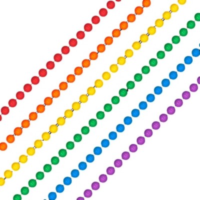 Magic Matt’s Brilliant Blinkys Smooth Round Opaque Bead Mardi Gras Necklace Assorted Pack of 12