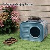 SEVOBAL Outdoor Cat House Cat Shelter with Bed Mat Feral Cat Pet House Indoor Outdoor Weatherproof Insulated Easy Assembly, Blue, 20.8"*14.2"*15.9" - 2 of 4