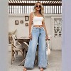 Coolmee Women's Rhinestone Application Loose Jeans Oversized High Waist Casual Baggy Denim Pants - 4 of 4