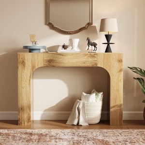 47''Long Console Table,Wooden Rectangular Sofa Table Behind The Couch,Industrial Entry Table Foyer Hallway Table,Natural - 1 of 4