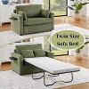 Convertible Chaise Lounge Twin Size Sofa Bed Sleeper Sofa Loveseat with Foldable Mattress, Foldable Side Table, Storage Pocket & USB Ports-ModernLuxe - 3 of 4