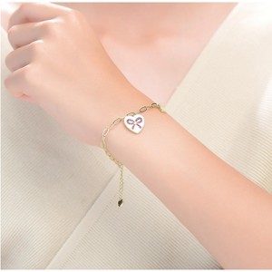 Guili Charming Kids/Teens Sterling Silver Heart Paper Clip Chain Bracelet, Gold or Multicolored – Stylish, Durable, and Perfect for Everyday Wear - 1 of 3