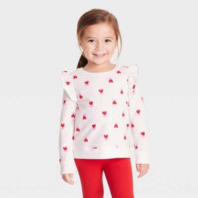 Toddler Girls' Heart Pullover - Cat & Jack™ Cream