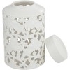 Dahlia Studios Angelique 12" High White Ceramic Jar with Lid - 4 of 4