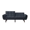 74.5 inch Foam Futon Sofa Bed,Converted Adult Futon Sofa Sleeper with 2 Pillows for Livingroom,Dark Gray - 3 of 4