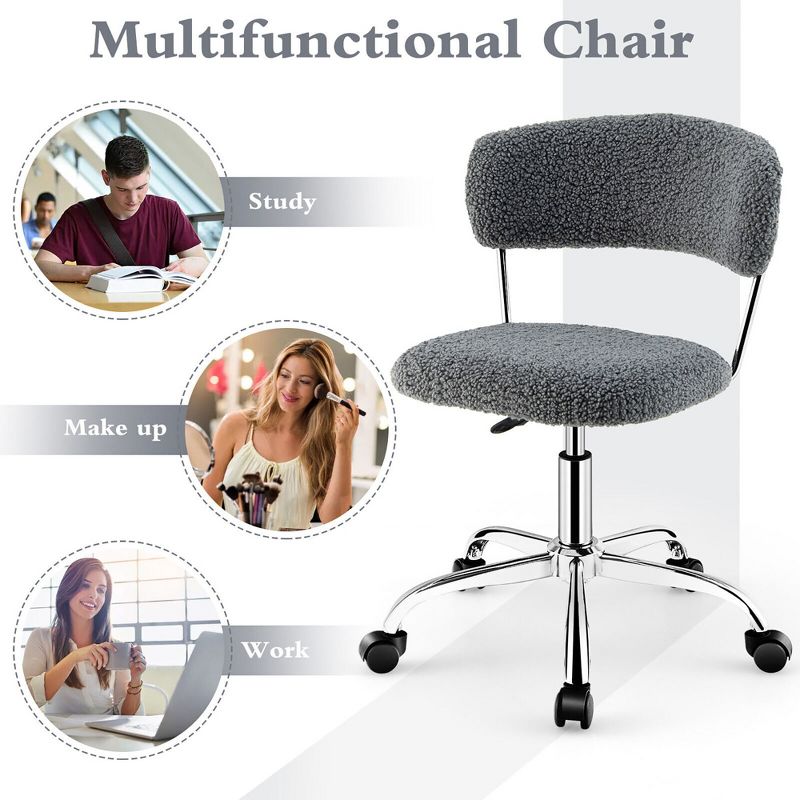 Tangkula Computer Desk Chair Adjustable Office Chair Swivel Vanity Chair, 4 of 9