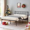 VECELO Metal Platform Bed Frame Queen/Full/Twin Size, Heavy Duty Bed Frame with Headboard & Footboard Black/White/Gold/Pink - 2 of 4