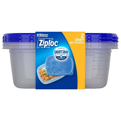 Ziploc Rectangle Containers with Smart Snap Technology - 2ct
