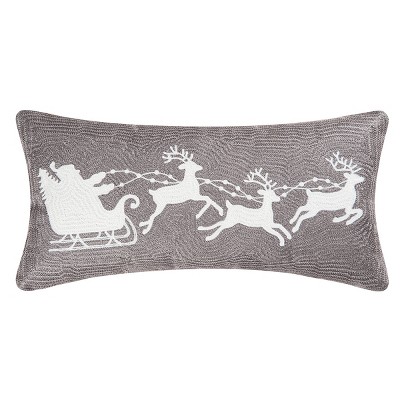 C&F Home 12" x 24" Sleigh Gray Rice Stitch Pillow