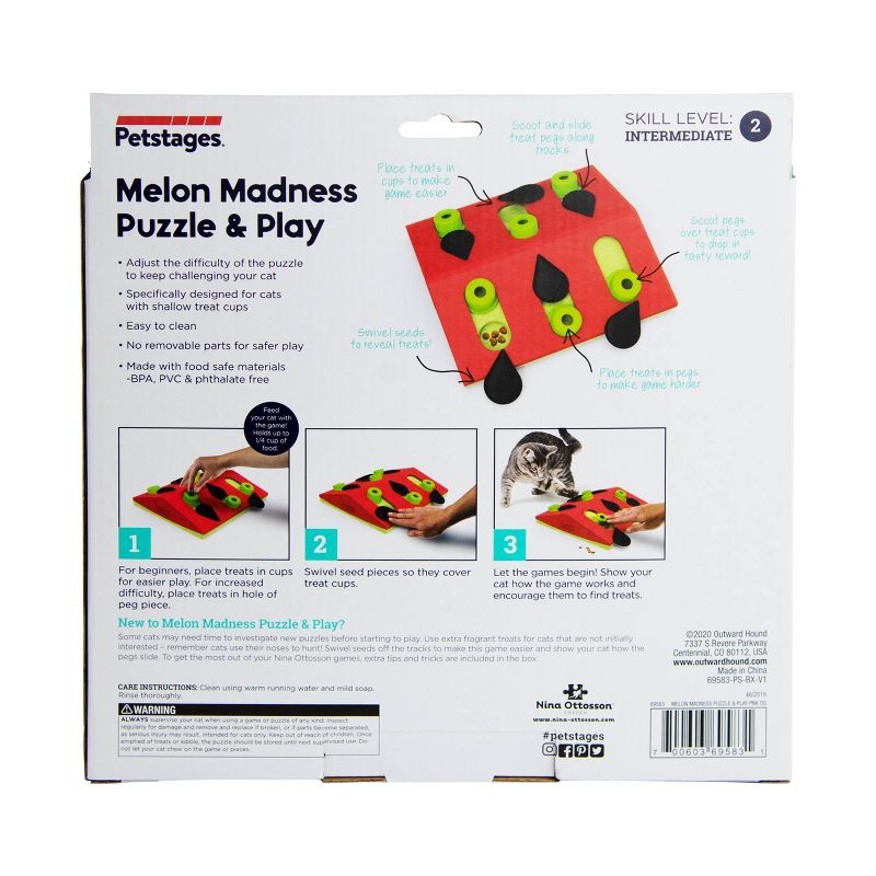 Petstages Nina Ottosson Melon Madness Interactive Treat Puzzle Cat Toy, 6 of 8
