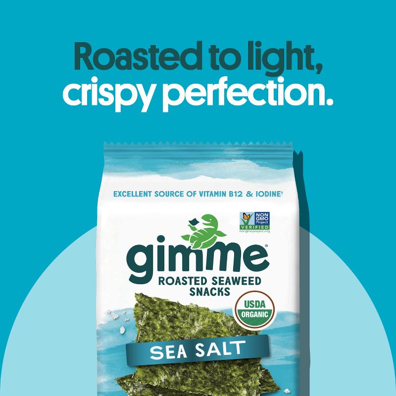 GimMe Organic Seaweed Sea Salt Snack - 4pk / 0.7oz, 3 of 10