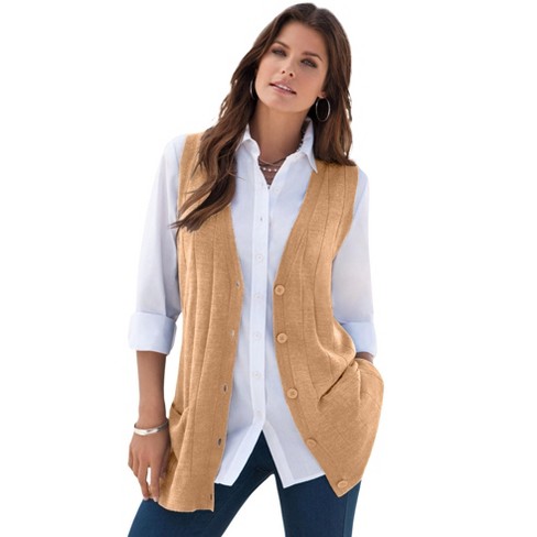 Roaman's Women's Plus Size Fine Gauge Duster Cardigan Sweater