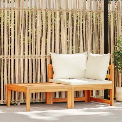 vidaXL Garden Lounge Set Cream White Solid Acacia Wood Medium Durable