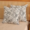 Black and Cream Pillow Covers 18x18 Set of 2 Vintage Floral Chinoiserie Throw Pillows - 4 of 4
