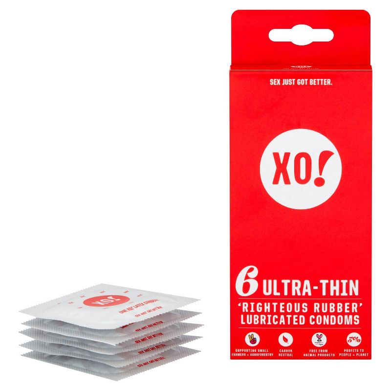 XO! Here We Flo Ultra-Thin Righteous Rubber Carbon Neutral and Eco-Friendly Condoms - 6ct, 1 of 13