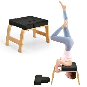 Costway Yoga Headstand Bench for Workout Relieve Fatigue Body Building Black - 1 of 4