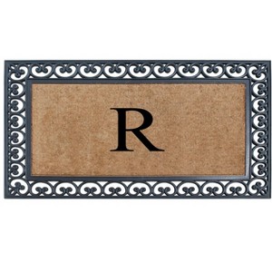 A1HC Natural Rubber & Coir 30x48, Monogrammed Doormat For Outdoor Entrance, Anti-Shed Treated Mat - 1 of 4