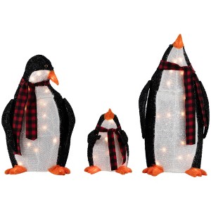 Northlight Lighted Penguin Family Outdoor Christmas Decoration - Clear Lights -Set of 3 - 1 of 4