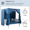 YOOCOZZ Outdoor Sun Lounger & Sunbed Made of Rubber Core Rope and Iron with Canopy and Curtain - 4 of 4