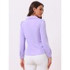 INSPIRE CHIC Women's Peter Pan Collar Bow Tie Neck Puff Long Sleeve Workwear Button Blouses - 4 of 4